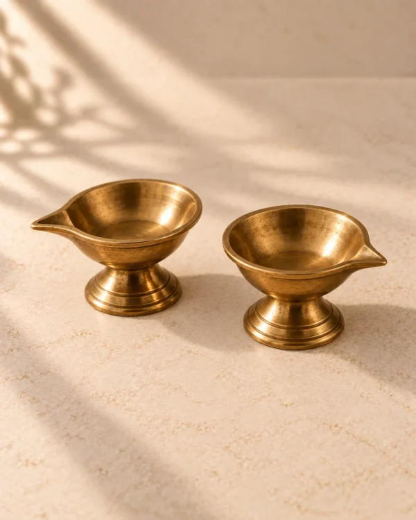 Brass Oil Diya — Pair